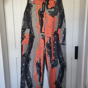 PrettyLittleThing Shape Camo Print Wide Leg Cargo Pants Women's 8